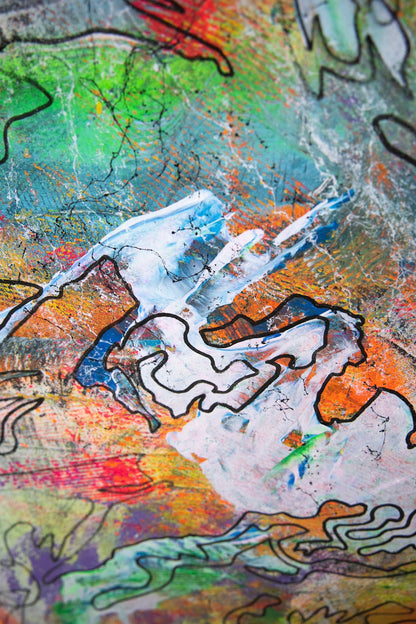 FLOW III - Lebendiges Acrylbild 80x120 cm mit dynamischen Farbakzenten, abstrakte Kunst von chrismo