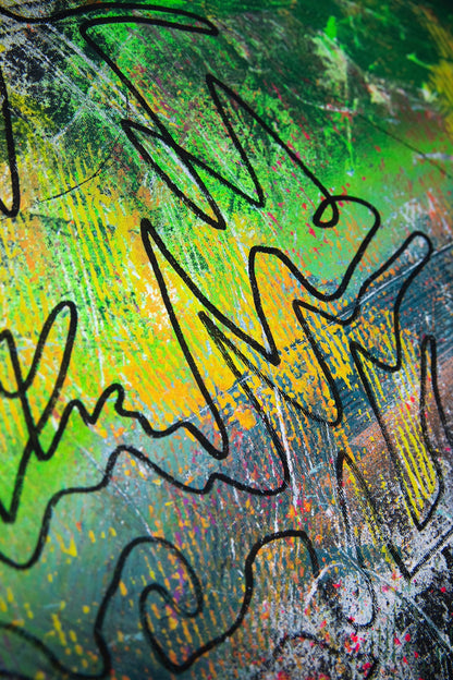 FLOW III - Lebendiges Acrylbild 80x120 cm mit dynamischen Farbakzenten, abstrakte Kunst von chrismo