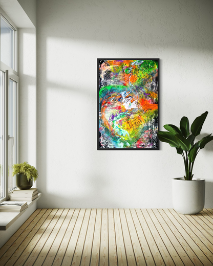 FLOW III - Lebendiges Acrylbild 80x120 cm mit dynamischen Farbakzenten, abstrakte Kunst von chrismo